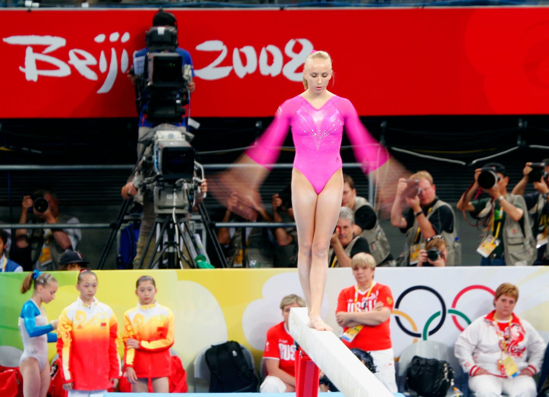 Nastia Liukin on the balance beam at the 2008 Beijing Olympics